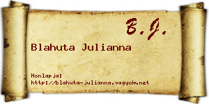 Blahuta Julianna névjegykártya